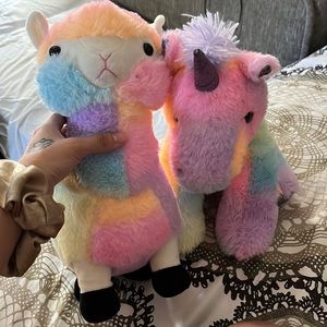 Llama and unicorn stuffed animals bundle